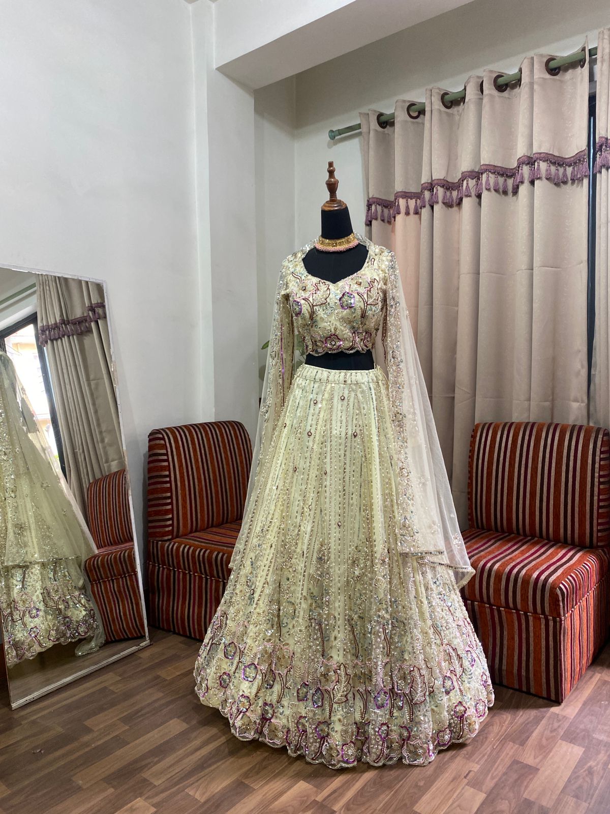 Pastel Pink Embellished Lehenga
