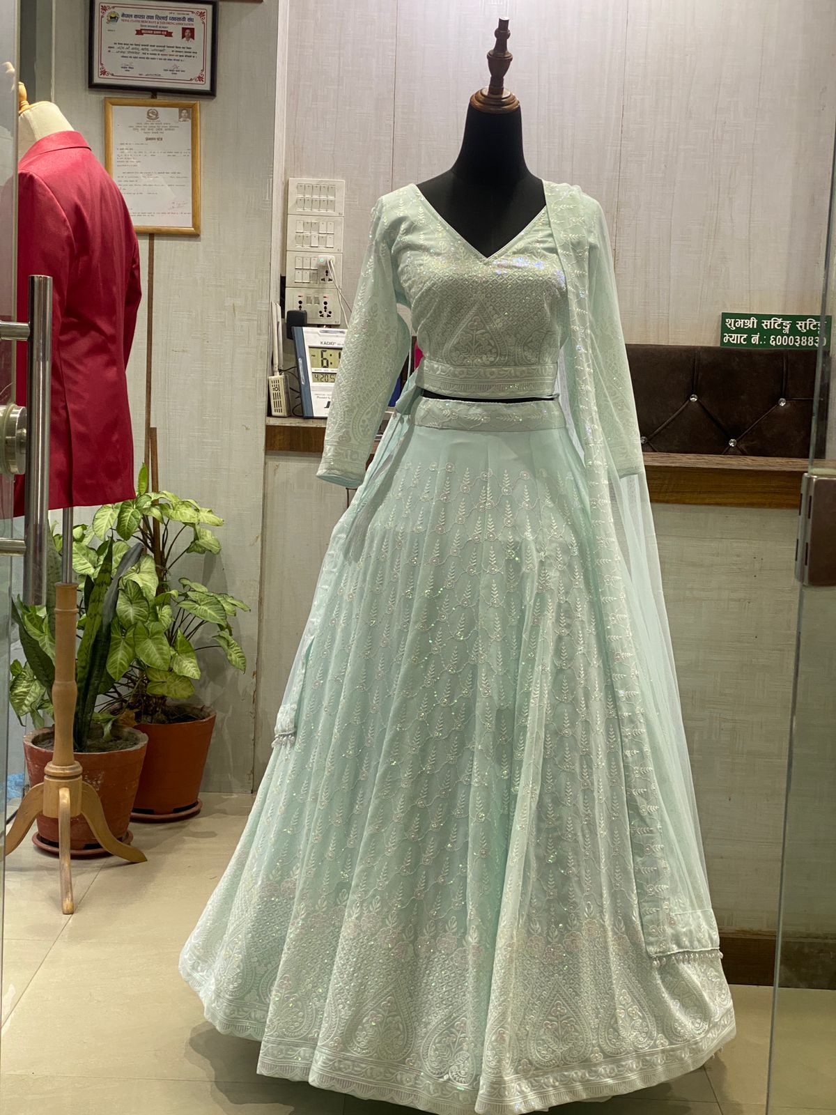 Ethereal Seafoam Sequinned Ensemble
