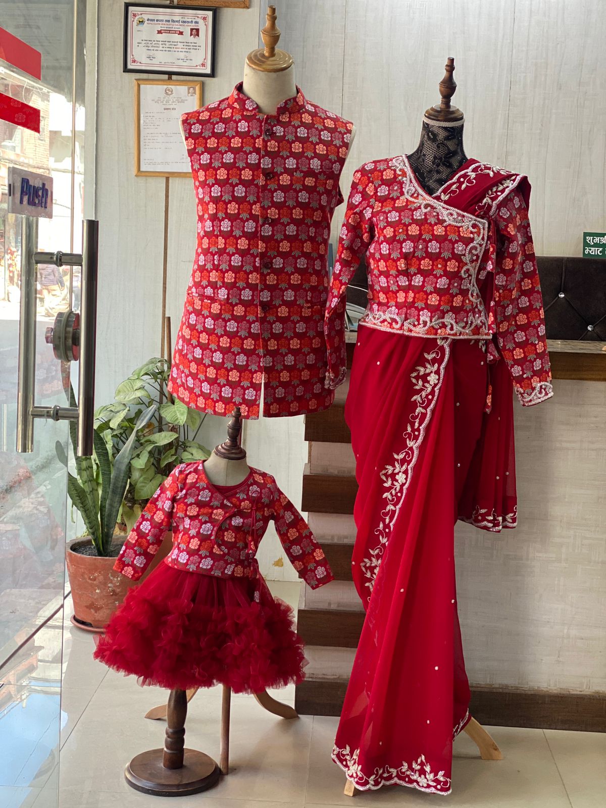 Red Indo-Western Lehenga Set